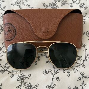 Ray-Ban Gold and Black Sunglasses